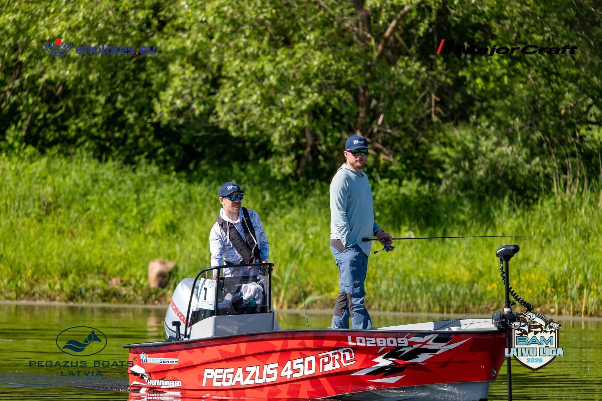 Illustrative fishing scene: One angler